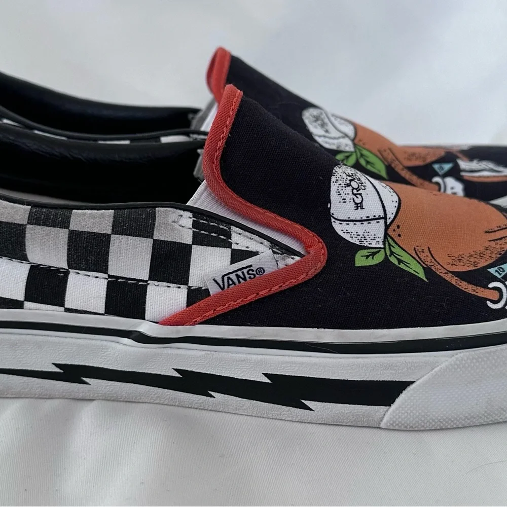 Vans Customized Black Slip-On Sneakers - Picture 4 of 9